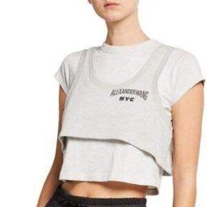 alexander wang terry crop top short sleeve tee, S